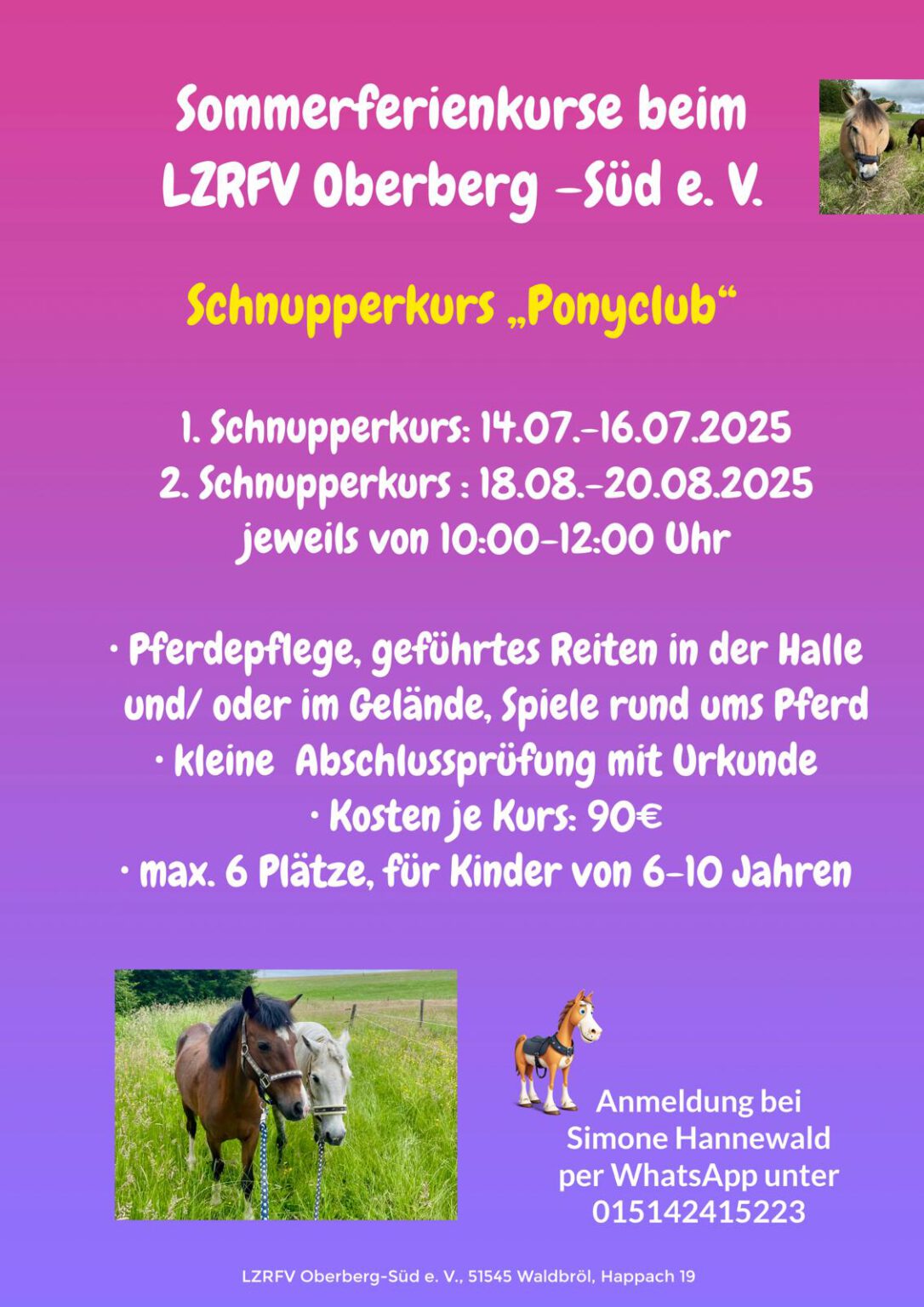 Schnuppertage Ponyclub