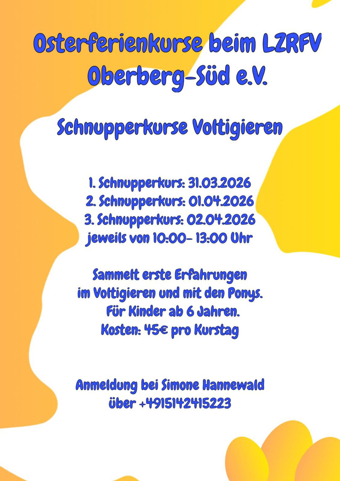 Osterferienkurs Voltigieren